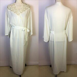 Cerie Long Rope Size OS Womans White Chiffon Sheer Long Sleeve Lace Trim Bridal